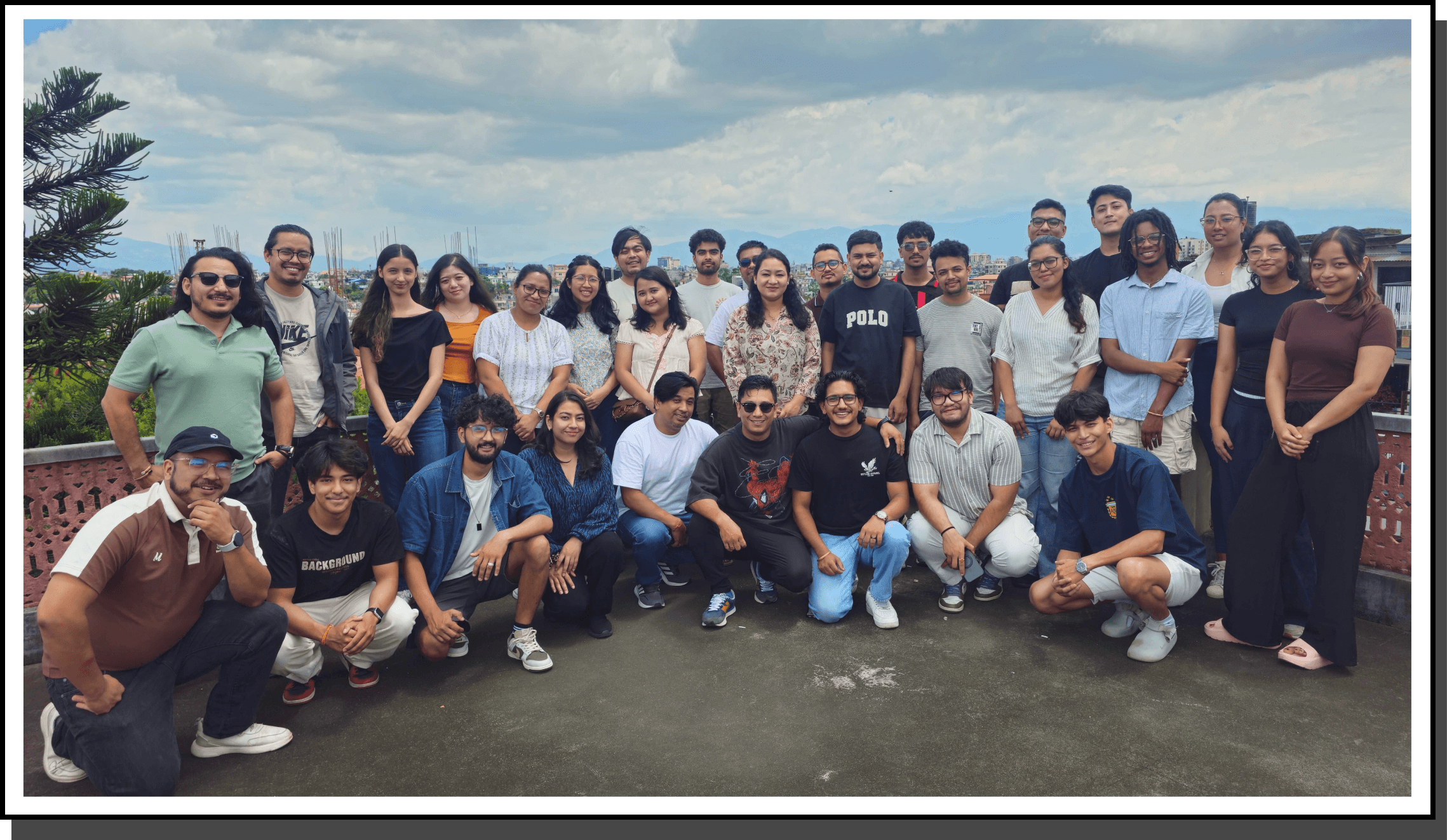 The bluesheep team together on the office rooftop
